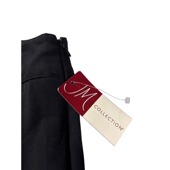 Vintage Y2K J.M. Collection Essentials Black Pleated Trumpet Skirt Size 8 New - Picture 2 of 5